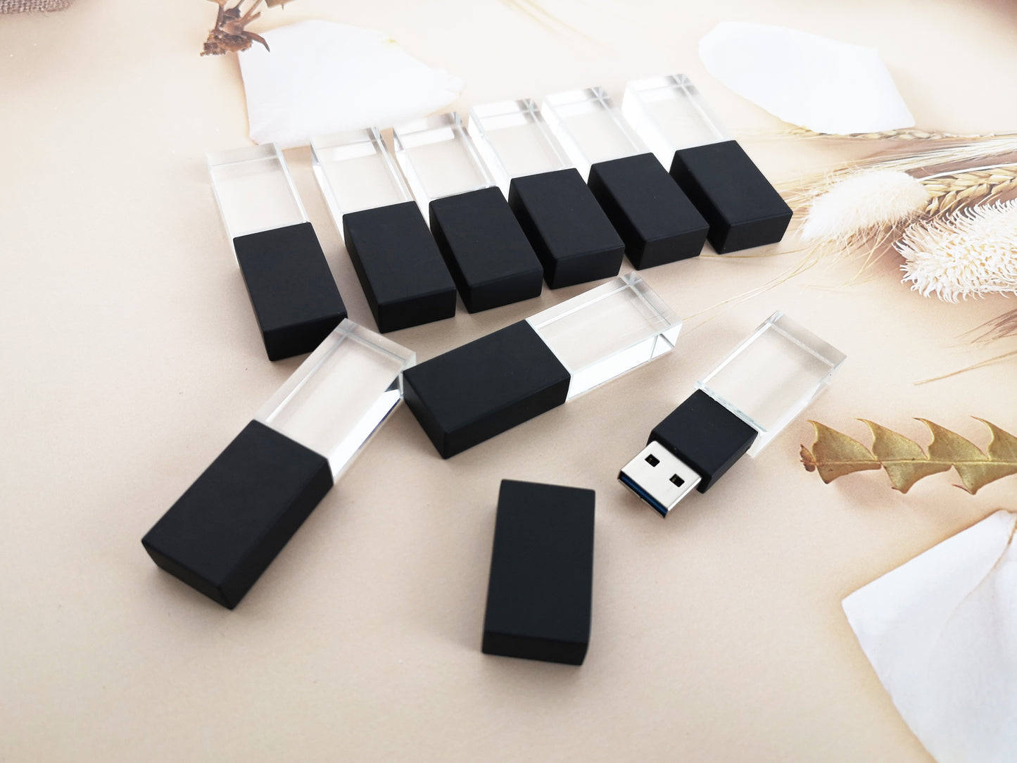 10PCS Gold Crystal USB Flash Drive FREE LOGO