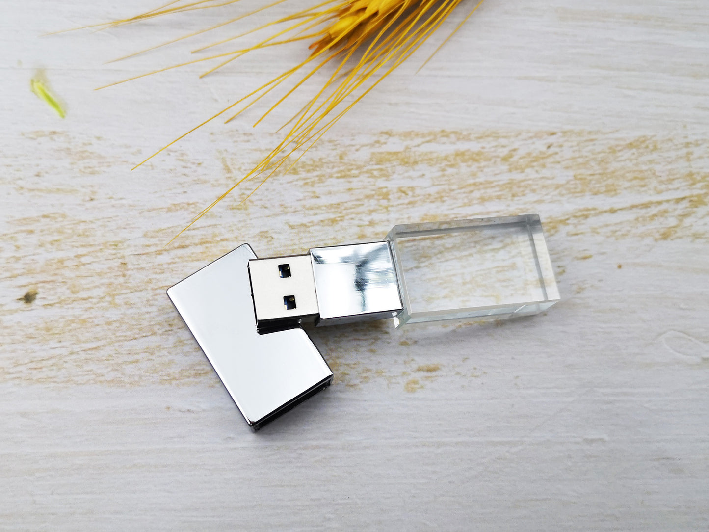 USB 3.0 Disk Silver Crystal Glass USB Flash Drive