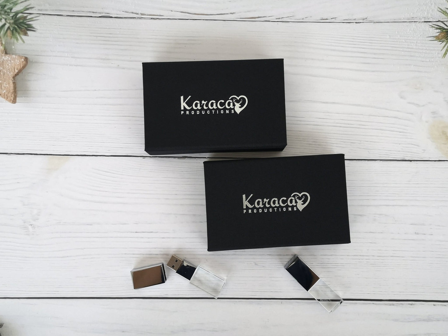 Black USB Linen Box | personalized wedding USB gift box - ikimi2023
