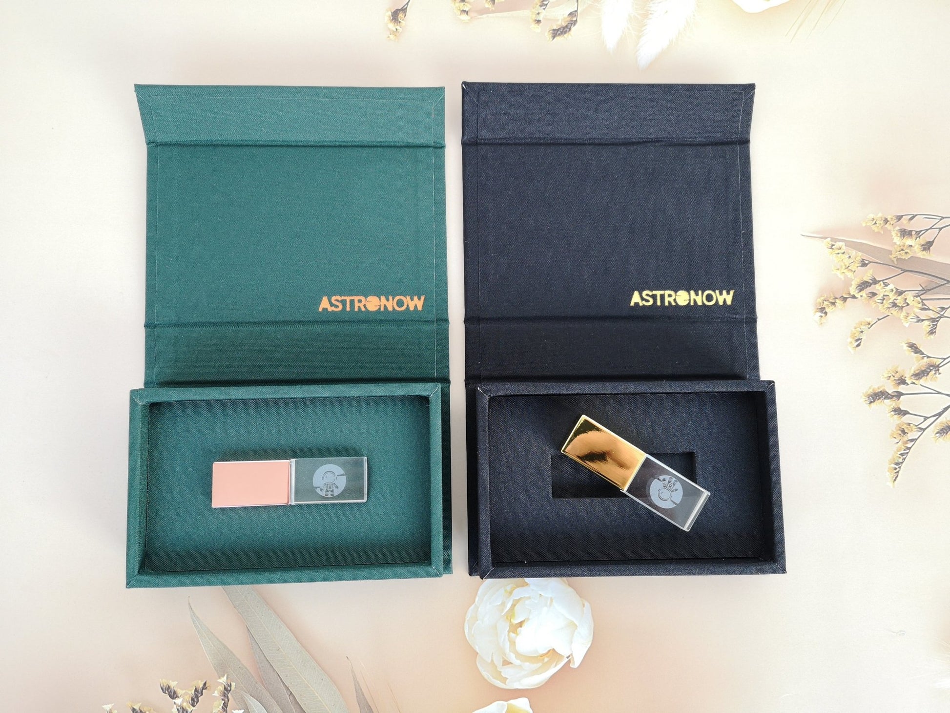 Black USB Linen Box | personalized wedding USB gift box - ikimi2023