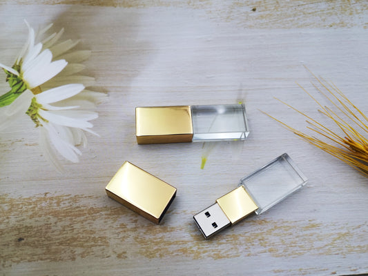 10PCS Gold Crystal USB Flash Drive FREE LOGO