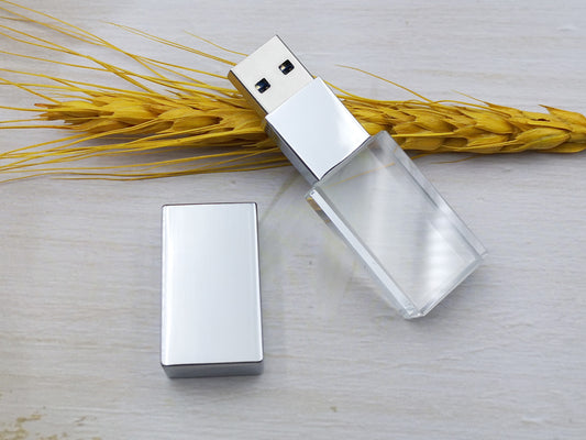 USB 3.0 Disk Silver Crystal Glass USB Flash Drive